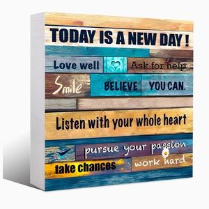 Inspirational Rustic Wood Block- NEW